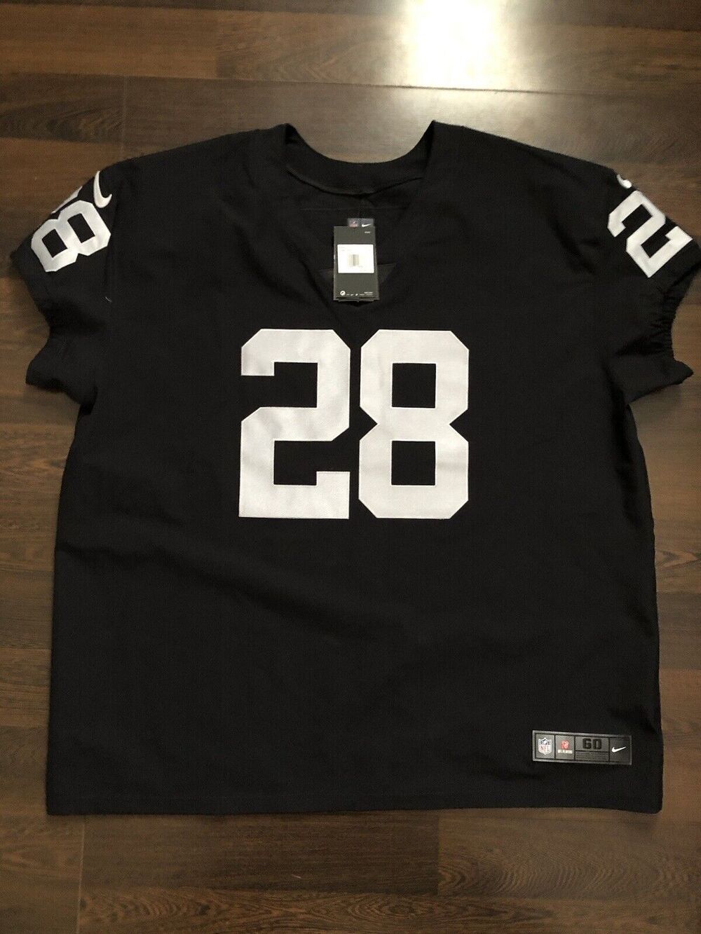 Nike Raiders Authentic On Field Player Jersey Jacobs #28 Size 60 4XL 57NM-OREH.